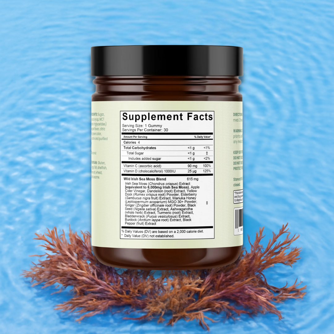 Sea Moss 16-in-1 Gummies – Green Apple Flavor